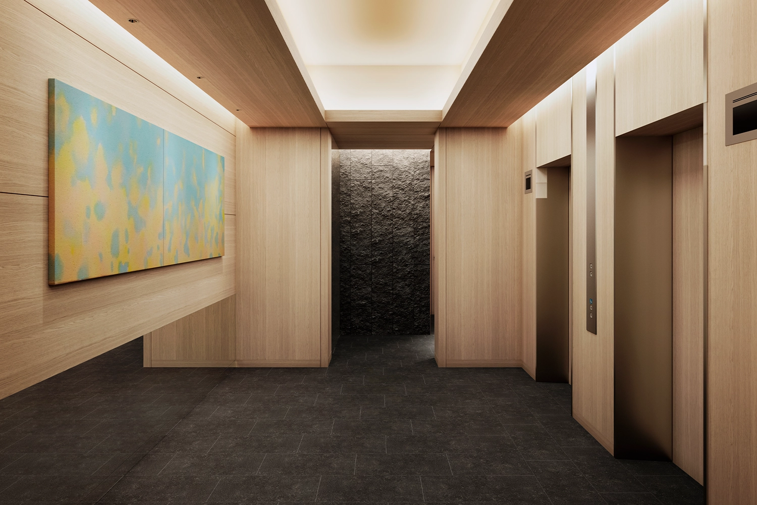 1階エレベーターホール完成予想CG ※3 